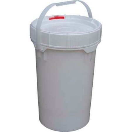 Vestil 6.5 Gallon Screw-Top Plastic Pail & Lid PAIL-SCR-65-W - White PAIL-SCR-65-W